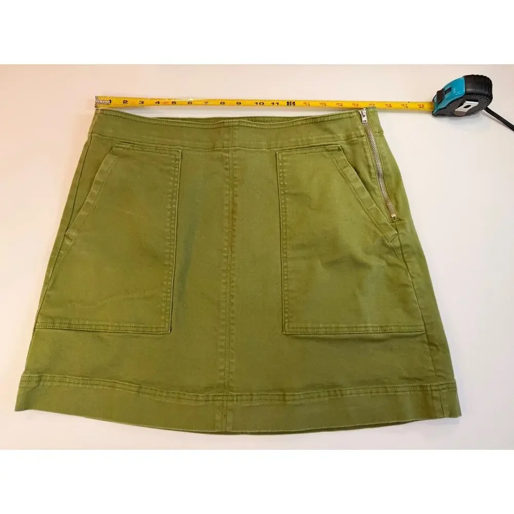 Free Assembly Olive Utility Denim Mini Skirt – Women’s Size 14